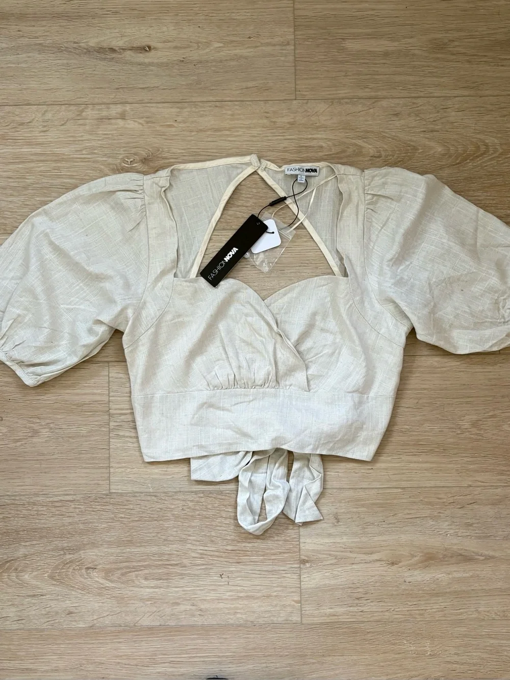 Fashion Nova Mimosa & Chill Linen Look Two Piece Set Size L